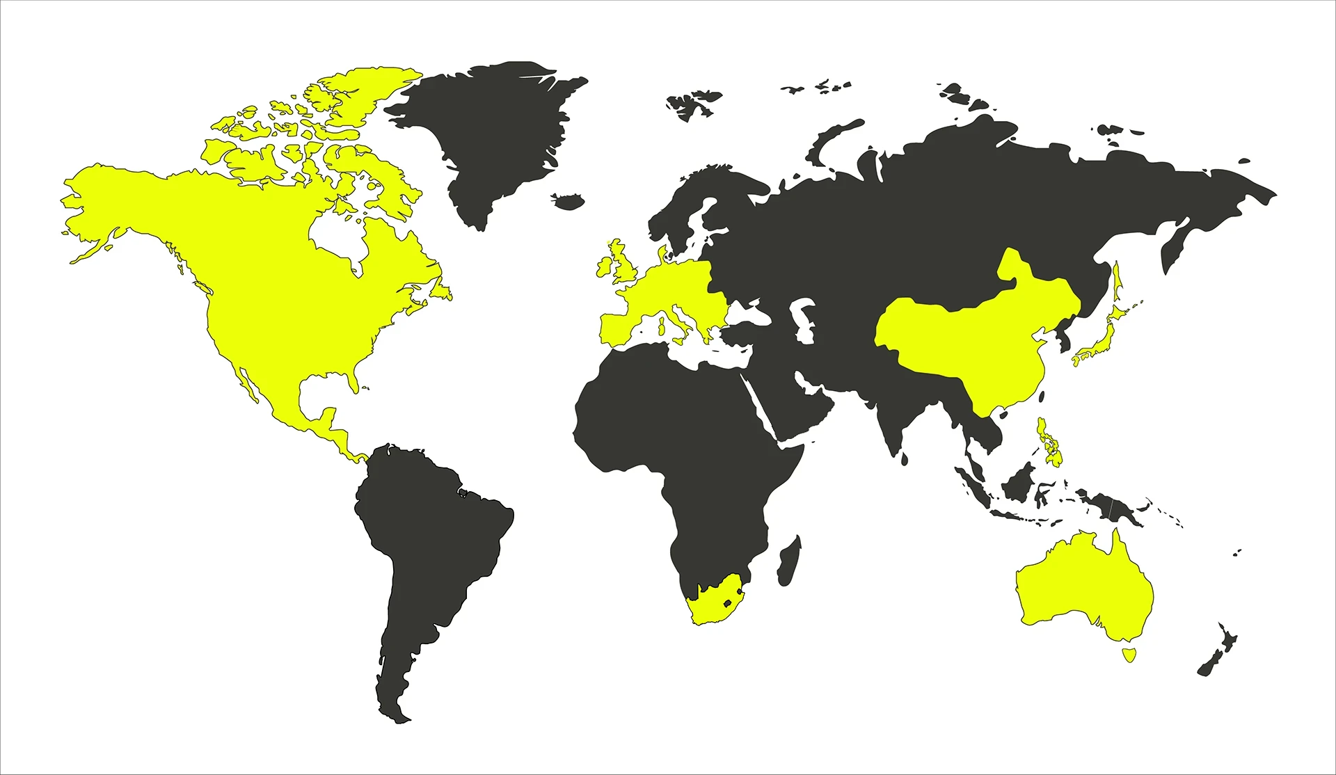 Formula one geotargets on world map