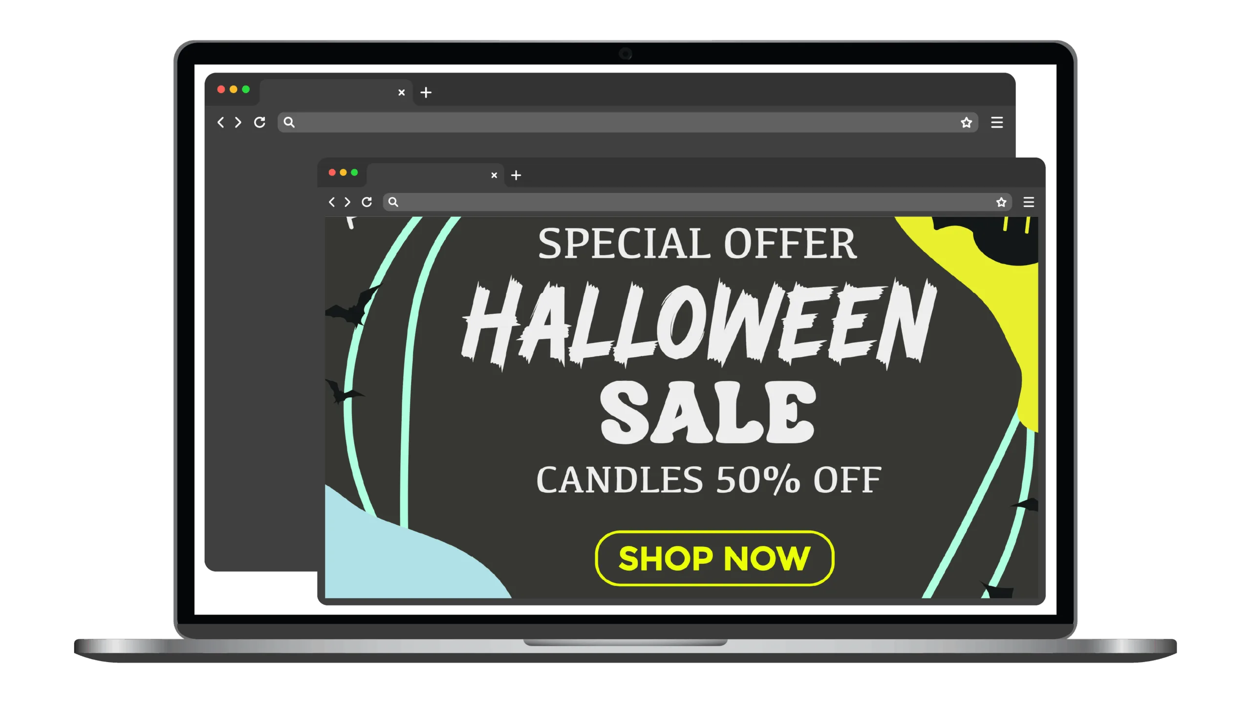 Halloween themed pop-under ad