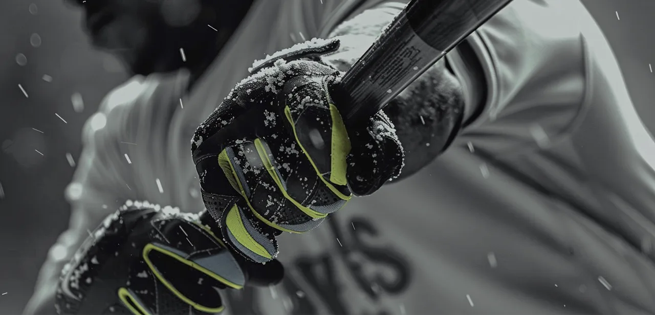 stylised image of a baseball player wearing a glove