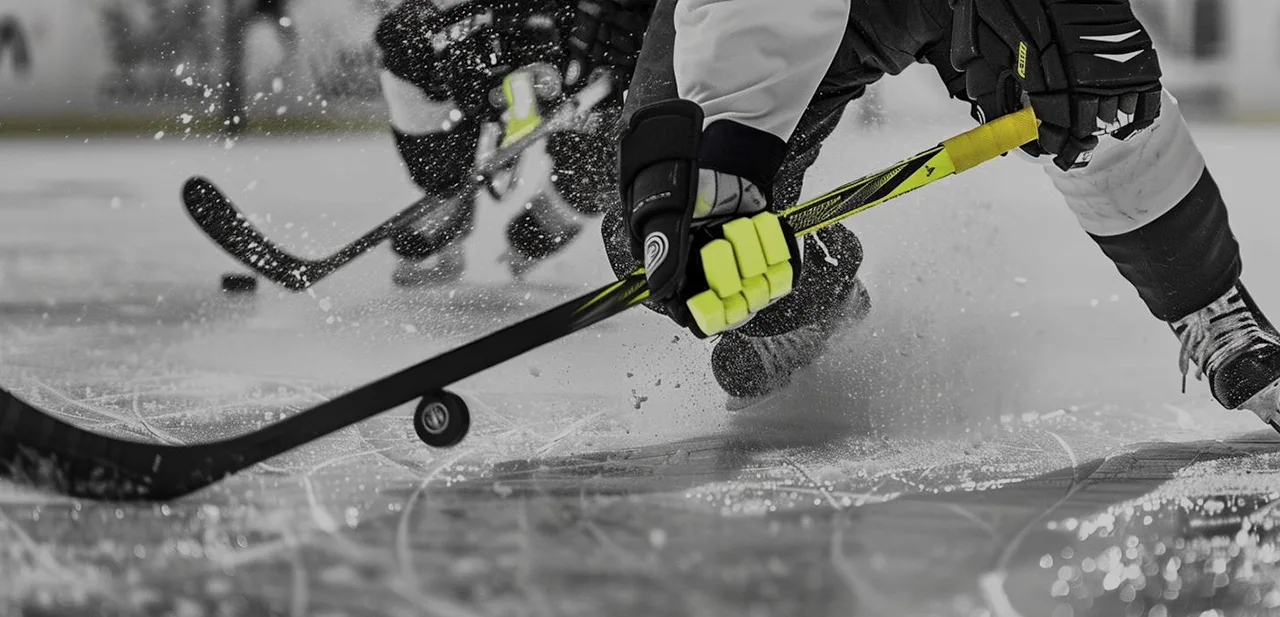branded nhl game being played