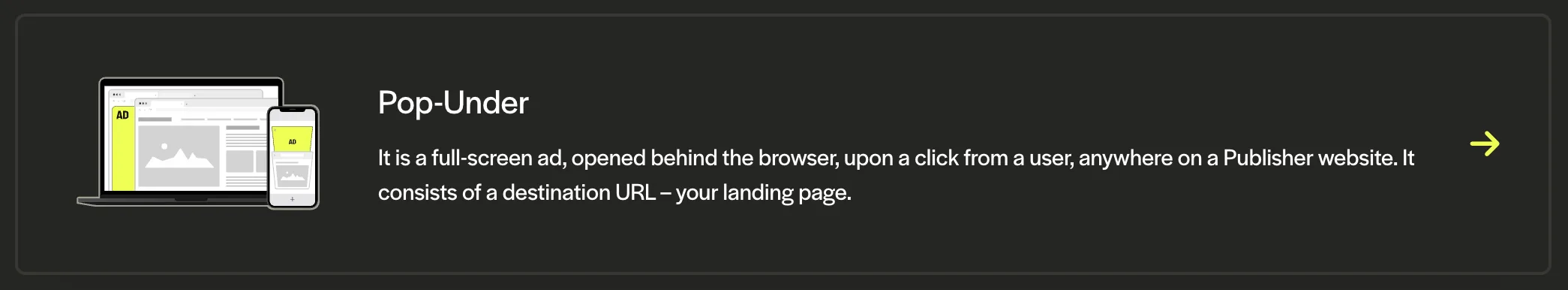 Get pop-under ads on your site